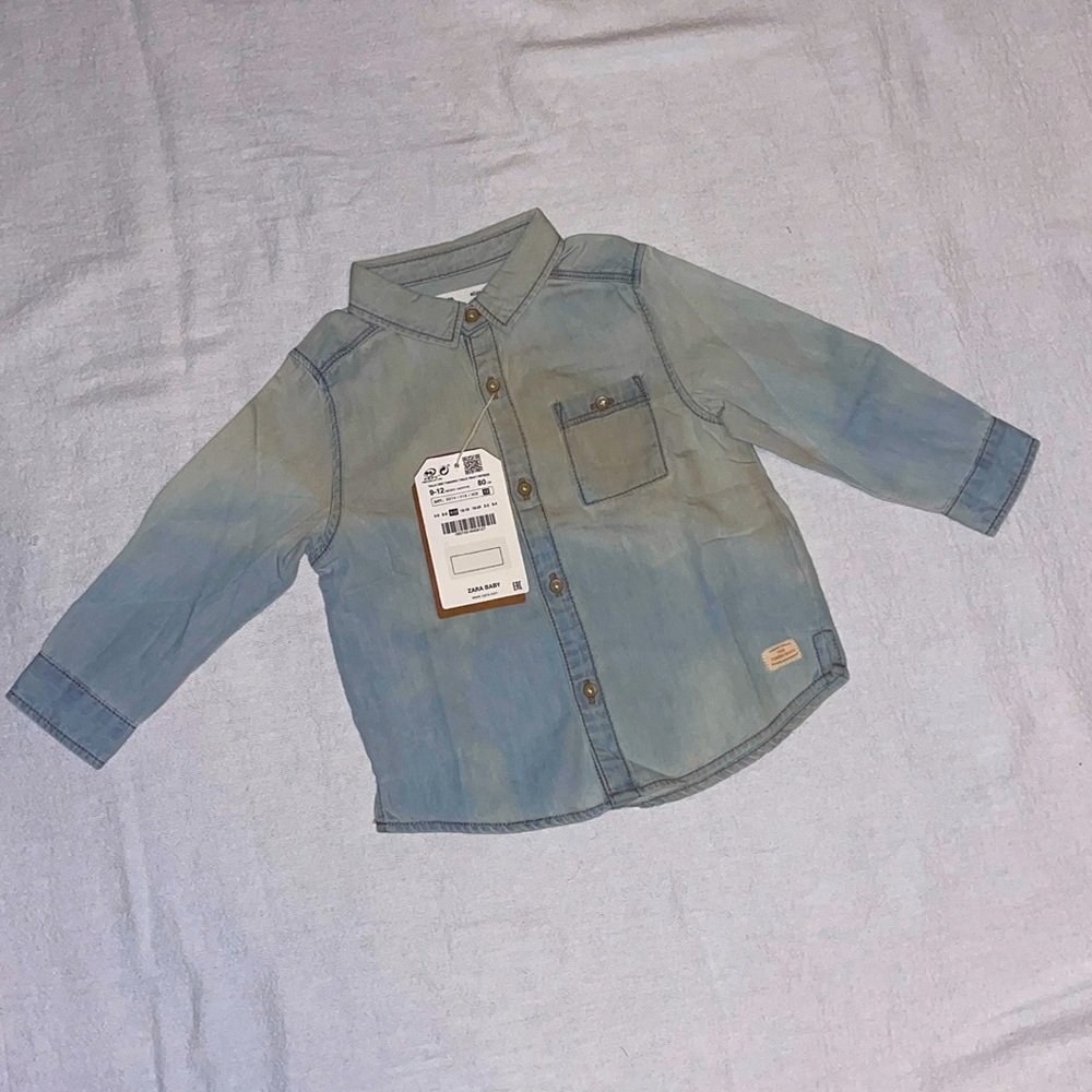 Zara Baby Boy Button Down Shirt Size 9-12 Months